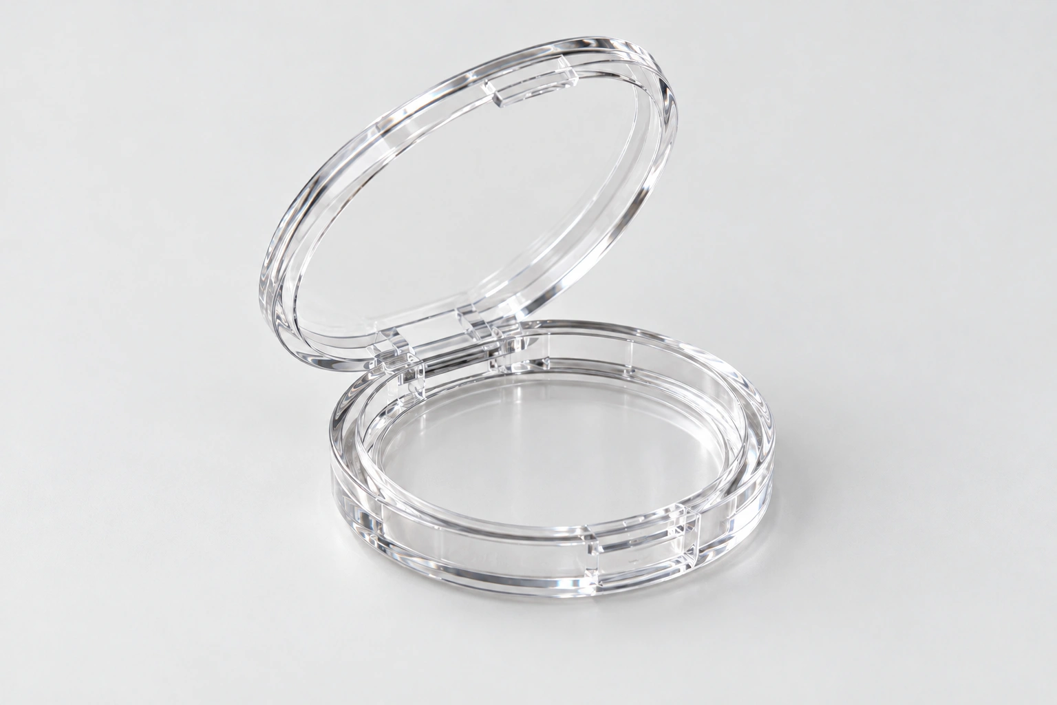 Illustrative transparent cosmetic compact case