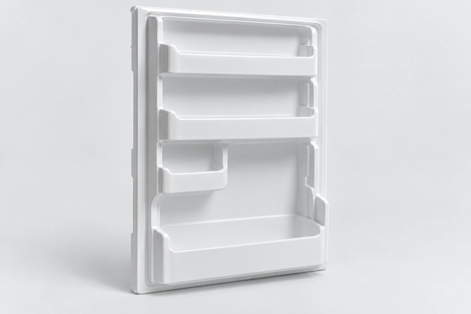 Illustrative thermoformed refrigerator door liner