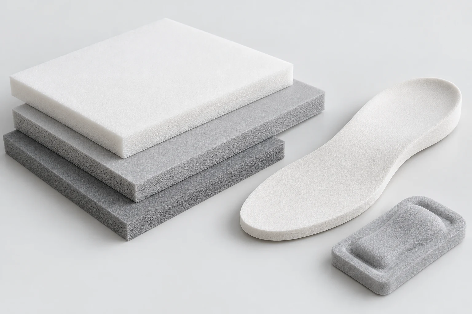 Illustrative flexible molded products for the intended material application