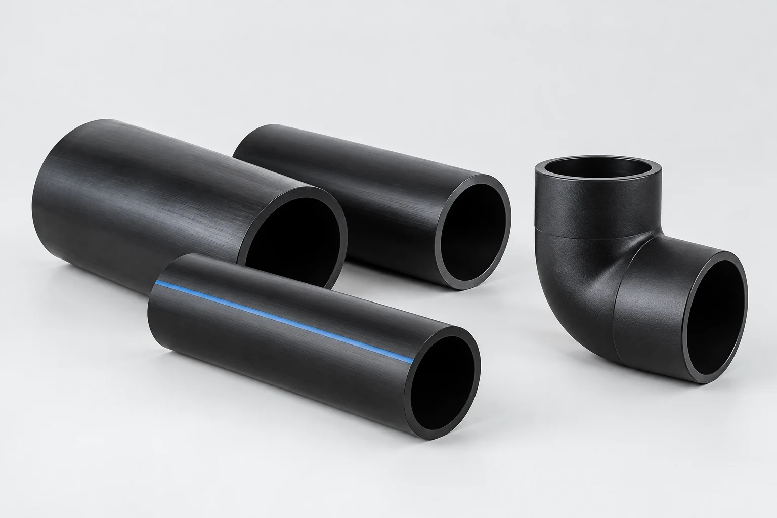 Illustrative pipes and tubing made using suitable polyethylene grades